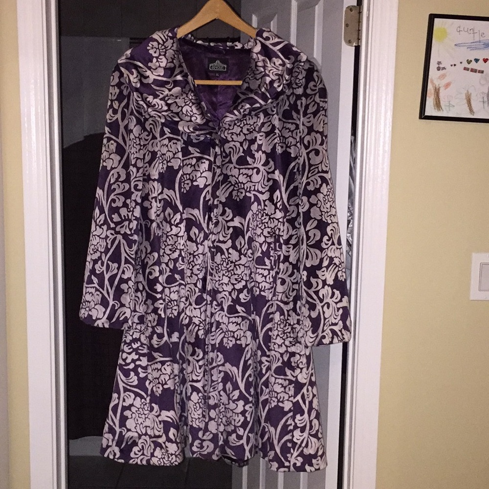 Purple floral velvet coat from Pyramid Collection